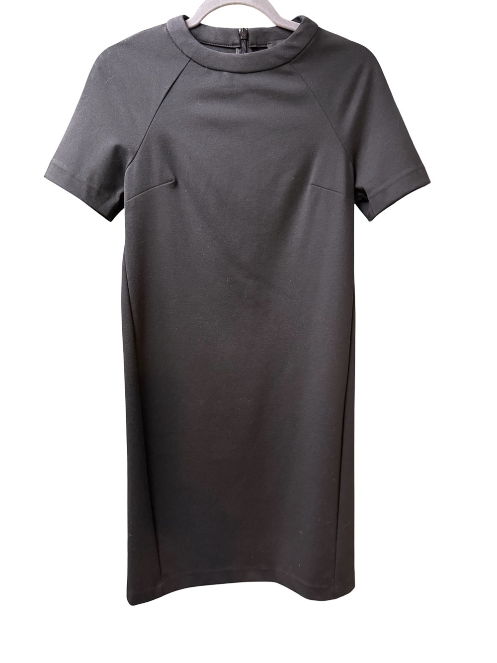 next Black Short-Sleeve Crewneck Midi Dress